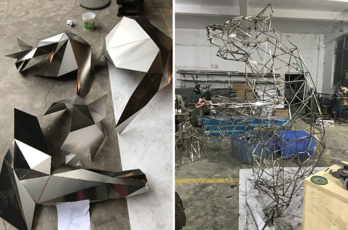 Faceted components and internal framework during fabrication