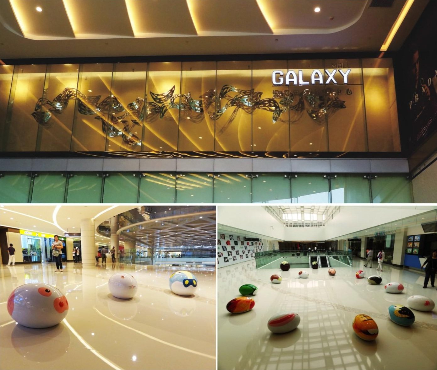 Overview of multiple art zones at Tianjin Galaxy Mall