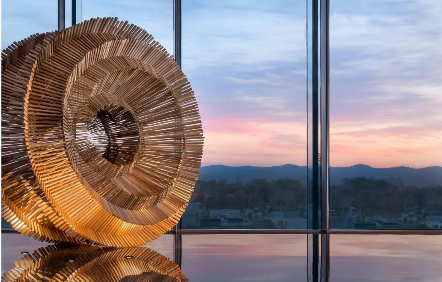 Layered circular sculpture in the Xi'an Qujiang Yin interior